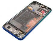 Pantalla Service Pack ips lcd negra con marco azul / verde "aurora blue" para Huawei p40 lite e, art-l28, art-l29